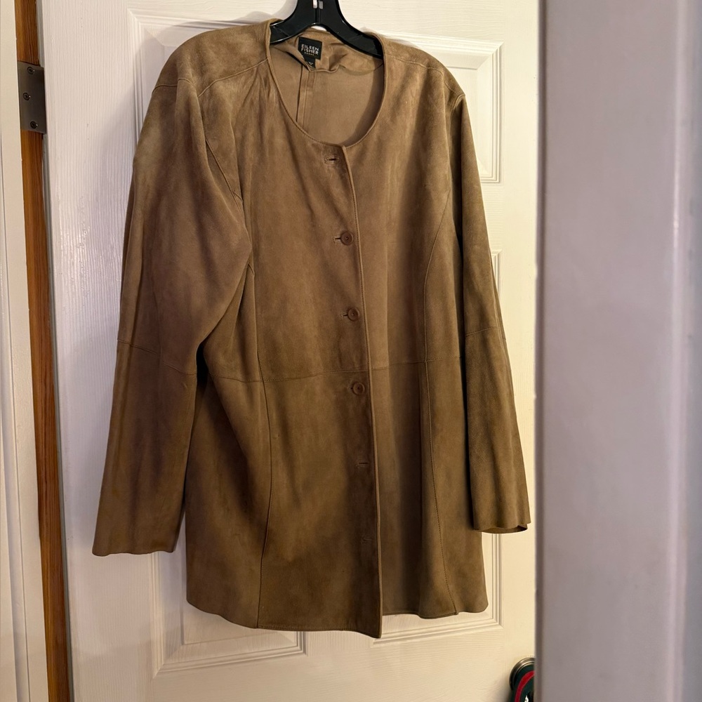 Eileen Fisher Tan Suede Jacket